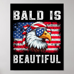 Póster El Calvo Es Bonito Gracioso Eagle Bandana Patrióti