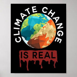 Póster El cambio climático es el verdadero día del planet