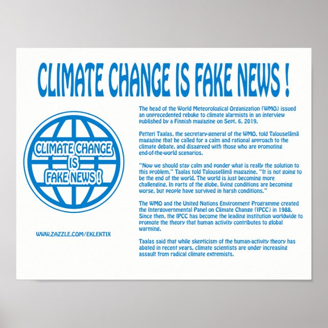 PÓSTER ¡EL CAMBIO CLIMÁTICO ES UNA NOTICIA FALSA! (Frente)