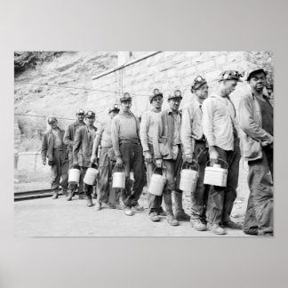 Póster El cambio de los mineros de carbón para terminar e