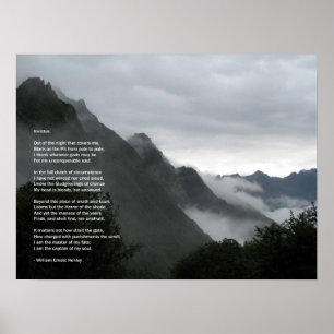 Póster El caminar en el poster del poema de Invictus de