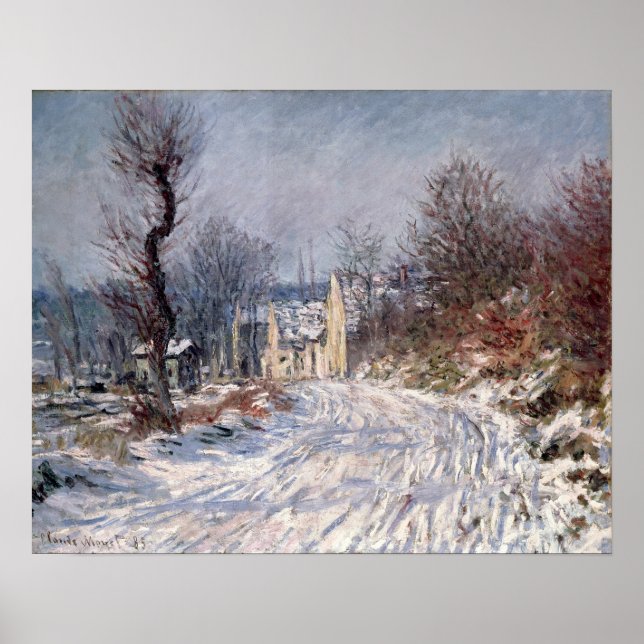 Póster El camino a Giverny, invierno, 1885 (Frente)