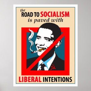 Póster El Camino De Barack Obama Al Poster Del Socialismo