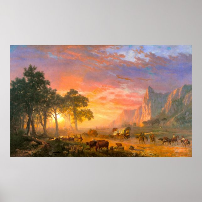 Póster El Camino de Oregón, por Albert Bierstadt (Frente)
