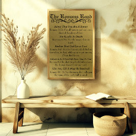 Póster El Camino de Romanos Oración del Pecador Dorado Ne