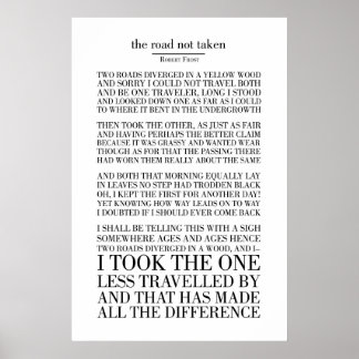 Póster El camino no tomado por Robert Frost