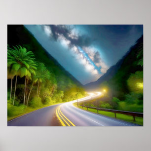 Póster el camino que atraviesa la noche oscura