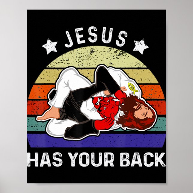 Póster El Camisas de Jiu Jitsu de Brasil Jesús Camisas de (Frente)