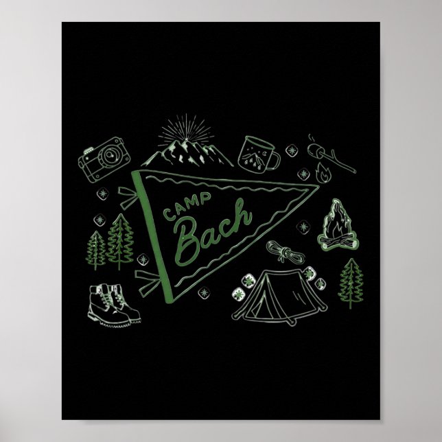 Póster El Camp Bach Adventure Camping Bachelorette Party (Frente)