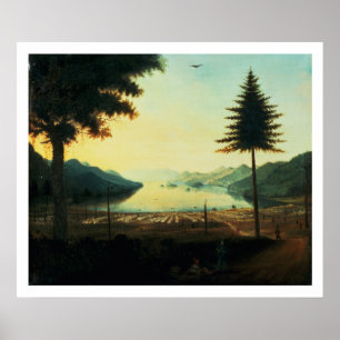 Póster El campamento en el lago George, Nueva York, 1759