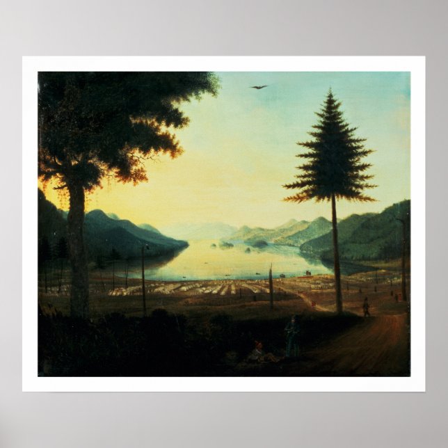 Póster El campamento en el lago George, Nueva York, 1759  (Frente)