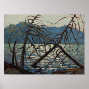 Póster El canadiense Tom Thomson pintando el lago Canoe