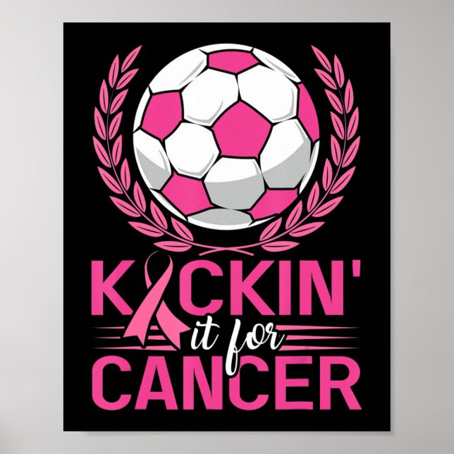 Póster El cáncer de pecho de cinta rosada para el fútbol (Frente)