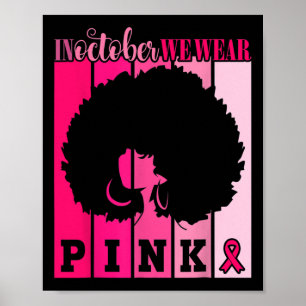 Póster El Cáncer En Octubre Usamos Wo Africano-Estadounid