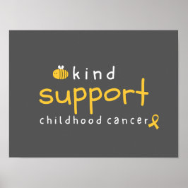 Póster el cáncer infantil debe ser un apoyo amable Poster