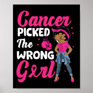 Póster El Cáncer Recogió El Malo Awarene Del Cáncer De Ma