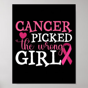 Póster El Cáncer Recogió El Malo Awarene Del Cáncer De Ma