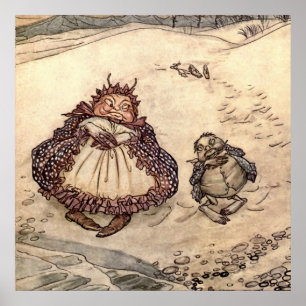 Póster "El cangrejo y su madre" por Arthur Rackham
