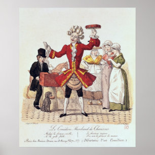 Póster El cantante callejero, grabado por Alois Senefelde