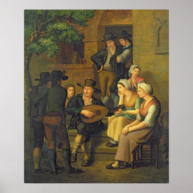 Póster El cantante ciego, 1828 (Frente)