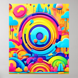 Póster El Caos Colorido En El Mundo De Las Maravillas