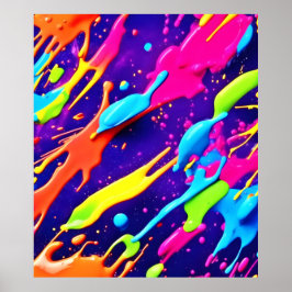 Póster El caos colorido en la meseta abstracta