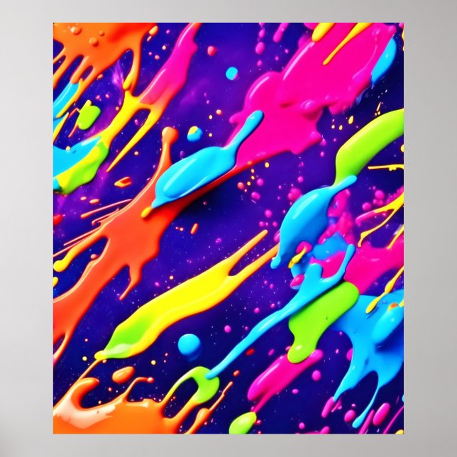 Póster El caos colorido en la meseta abstracta (Frente)