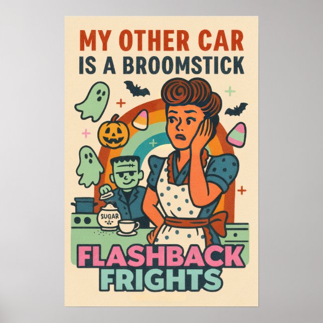 Póster El caos de la cocina retro (Frente)