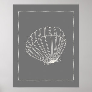 Póster El caparazón de pata de león al estilo Hamptons