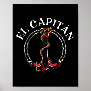 Póster El Capitán Ancla Barco Capitán de barco Marinero
