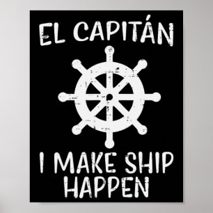Póster El Capitán Hacer que el barco suceda divertido bar