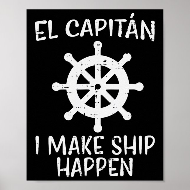 Póster El Capitán Hacer que el barco suceda divertido bar (Frente)