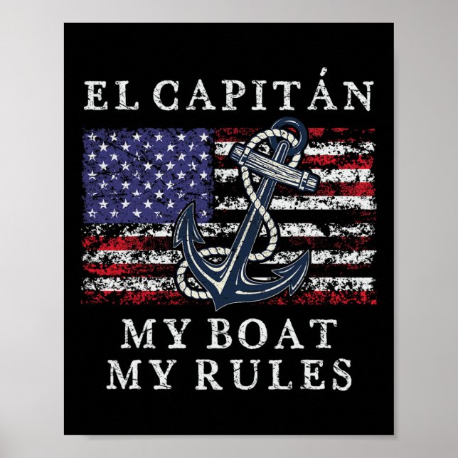 Póster El Capitán Mi Barco Mis Reglas Pontón Capitán 4º D (Frente)