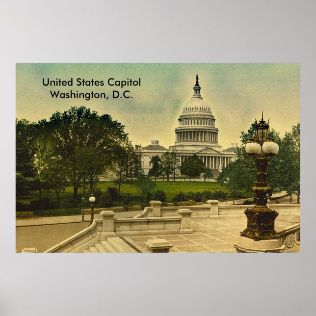 Póster El Capitolio de los Estados Unidos de la Bibliotec (Frente)