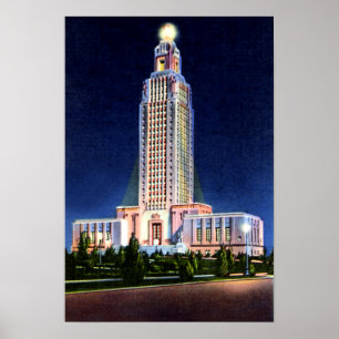 Póster El Capitolio del Estado Baton Rouge Louisiana de n