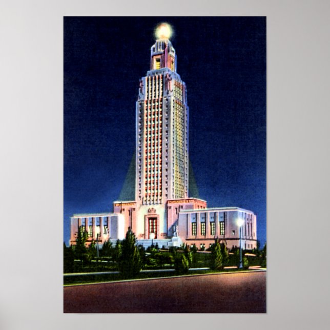 Póster El Capitolio del Estado Baton Rouge Louisiana de n (Frente)