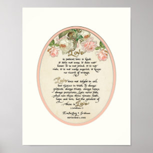 Póster El Capítulo del Amor, 1 Corinthians 13 Caligrafía