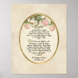 Póster El Capítulo del Amor, 1 Corinthians 13 Caligrafía