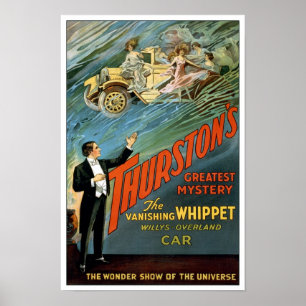 Póster El Car de desaparición, 1925. Mago del vintage
