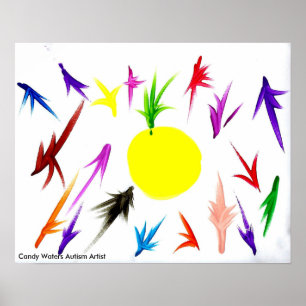 Póster El caramelo riega al artista del autismo