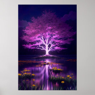 Póster El carismático árbol morado en el pantano
