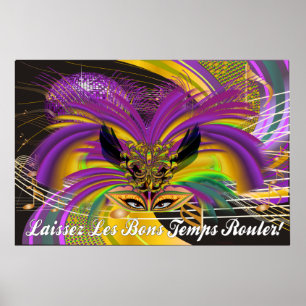 Póster El carnaval 60" X 40" los alquileres enmascara a