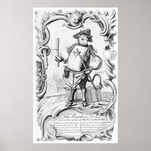 Póster El carnicero, publicado en 1746 (Frente)