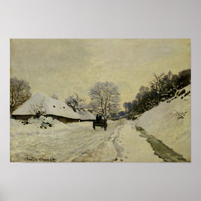 Póster El carro, o camino bajo la nieve en Honfleur, 1865 (Frente)
