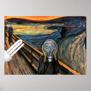 Póster El cartel de la bombilla gritando