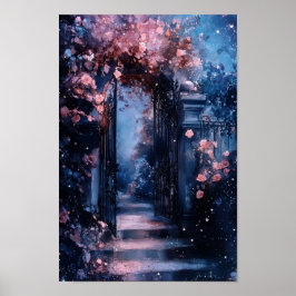 Póster el cartel de la puerta del jardín