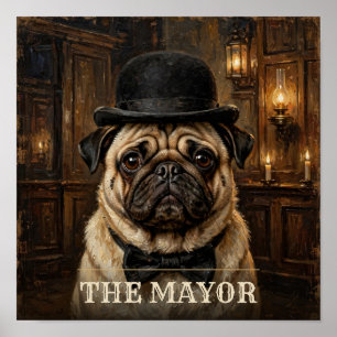 Póster El cartel de retrato de mascota occidental vintage