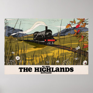 Póster El cartel de viaje de las Tierras Altas de Escocia