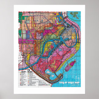 Póster El cartel del mapa oficial de la ciudad de Voltz (