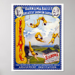 Póster El cartel vintage de Barnum & Bailey de 1896 resta